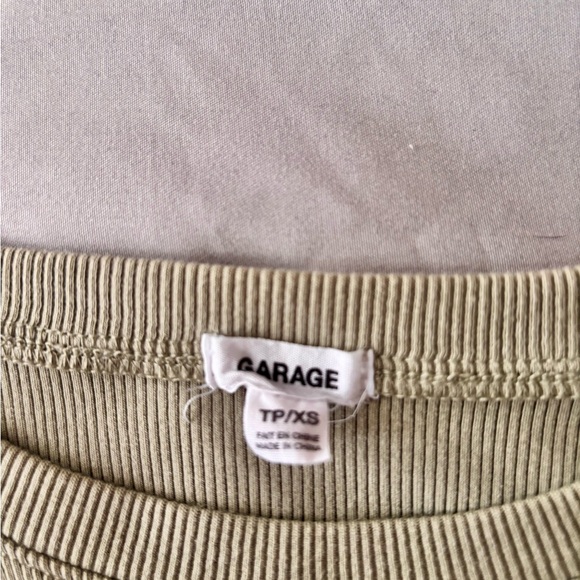 Garage Light Olive Ribbed Top - Picture 2 of 2